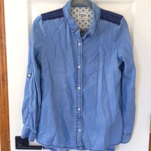 EUC Holding Horses Denim Embroidered Shirt